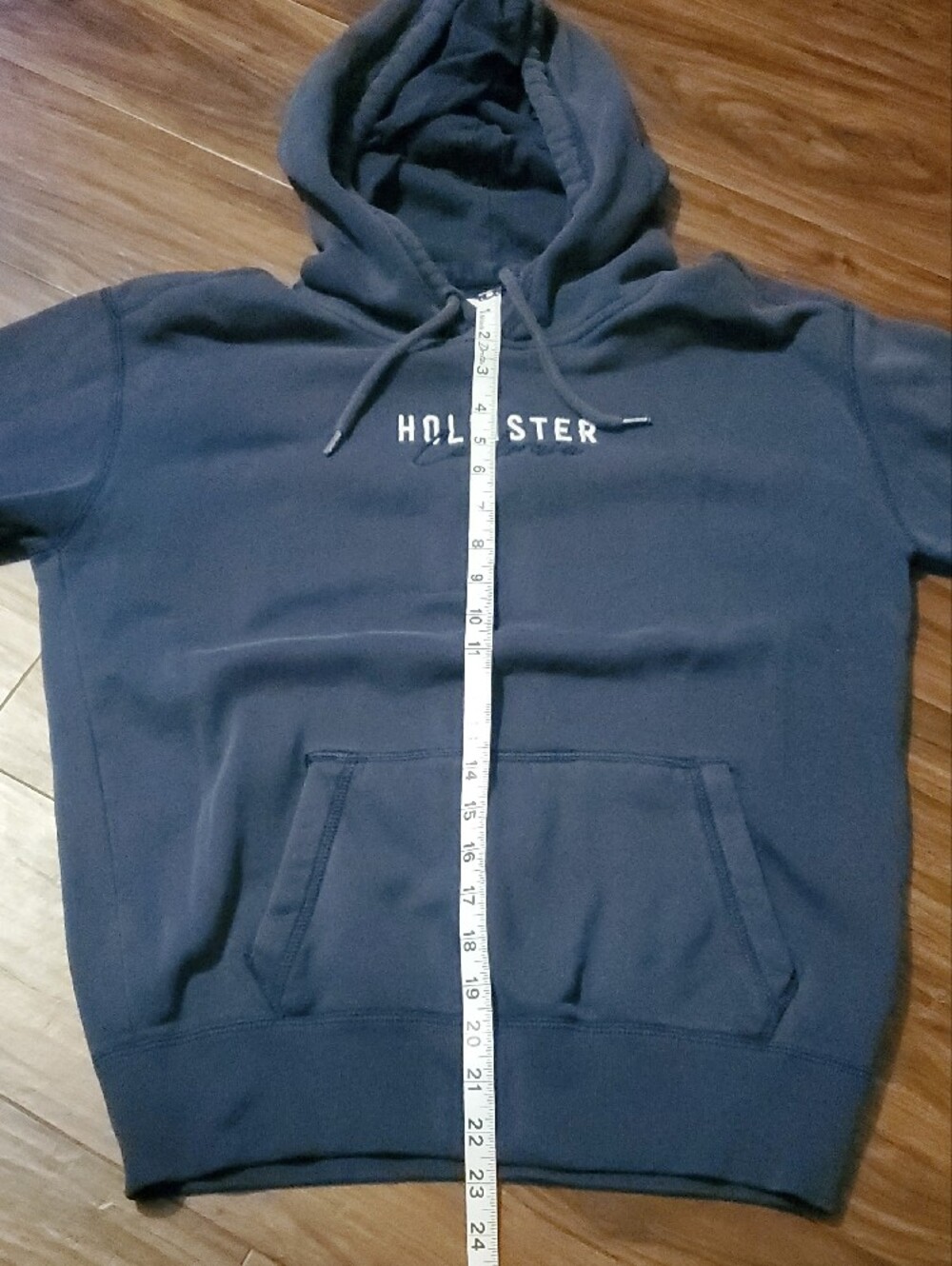 Hollister Dark Navy Logo Hooded Sweatshirt - Picture 6 of 7